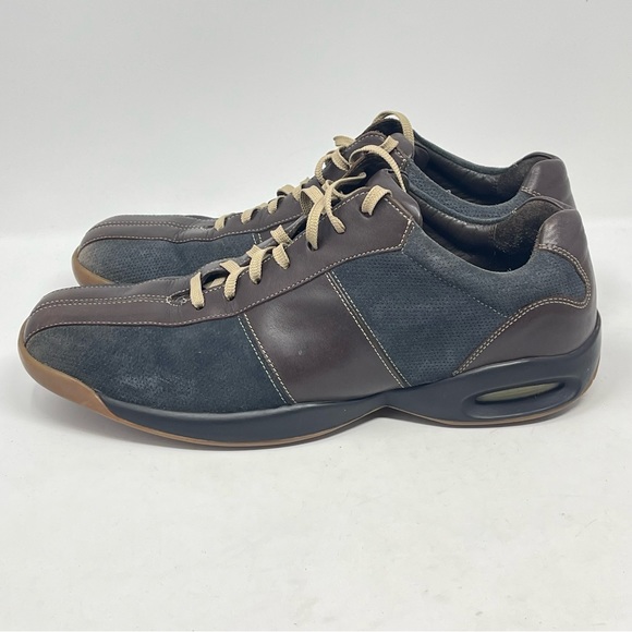 Cole Haan Shoes Mens 10 Gray Brown Leather Bicycle Toe Air Soles Oxford Sneaker - Picture 2 of 16
